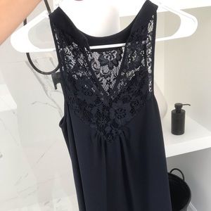 Blue dress with lace detail
